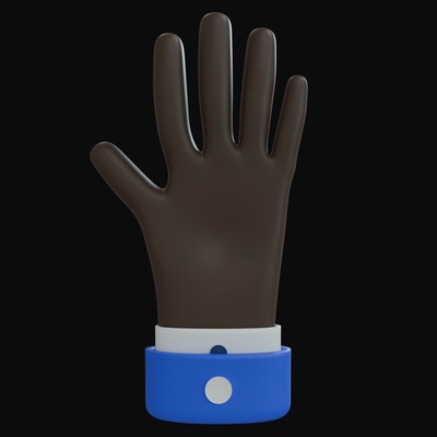 Black Open Palm Business Hand 3D Icon - 3D icon from Business Hand Gestures 3D Icons