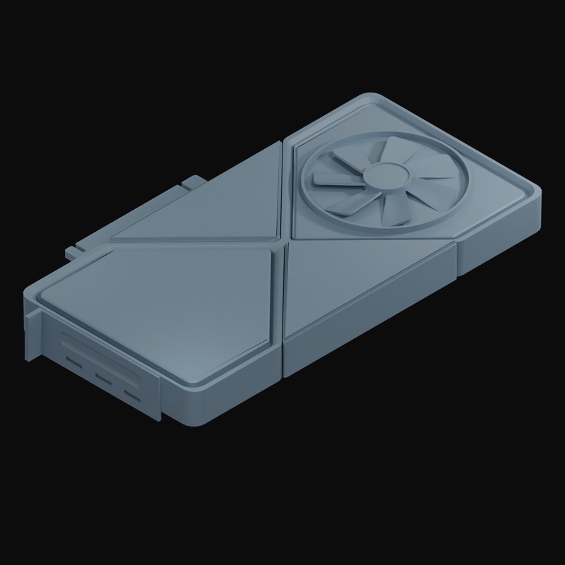 Slate Grey Graphics Card 3D Icon - 3D icon from Graphics Card Colourways