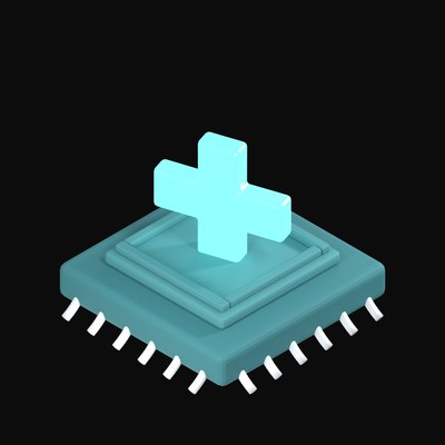 Teal Quantum Computing Chip 3D Icon - 3D icon from AI Chips and Processors 3D