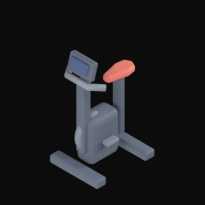 Upright Exercise Bike - 3D icon from Fitness and Gym Equipment 3D Icons