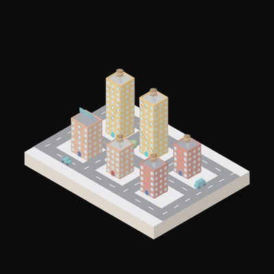 Water Tank District - illustration from Isometric City Scene Illustrations
