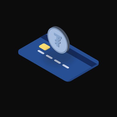 Mongolian Tugrik Floating Over a Credit Card - animated icon from Crypto & Currency Credit Card Float