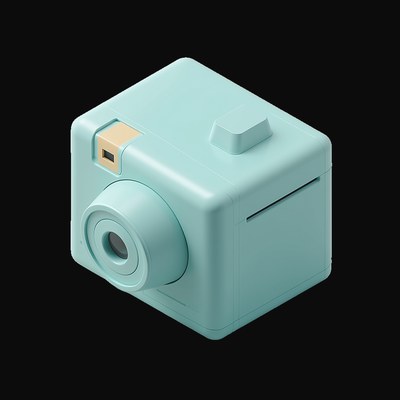 Teal Instant Camera 2 - 3D icon from Retro Tech & Devices