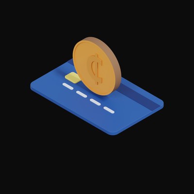Ghanaian Cedi Floating Over a Credit Card - 3D icon from Crypto & Currency Credit Card Float
