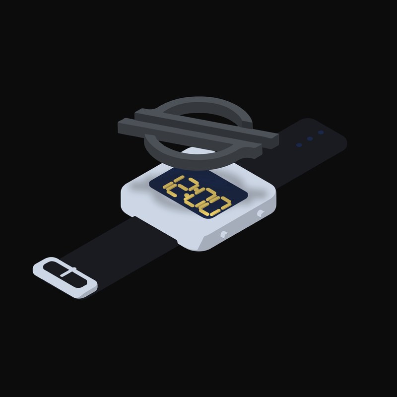 Stellar Floating Over a Watch (Back) - animated icon from Crypto & Currency Watch Float
