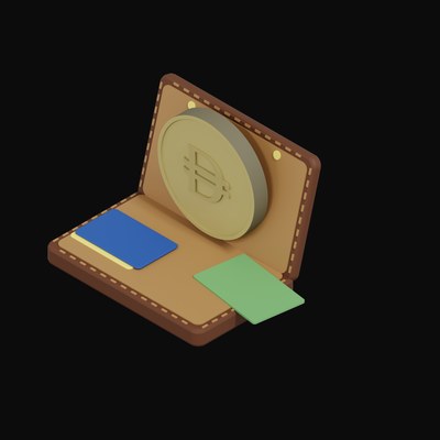 UAE Dirham Floating Over a Wallet - 3D icon from Crypto & Currency Wallet Float