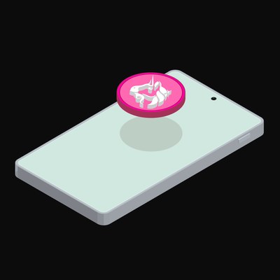 Phone Uniswap Floating Back - animated icon from Crypto and World Currency Phone Float