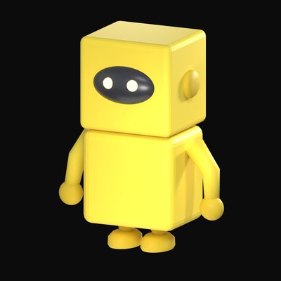 Yellow Boxy Robot 3D Icon - 3D icon from Clay Robot Characters 3D
