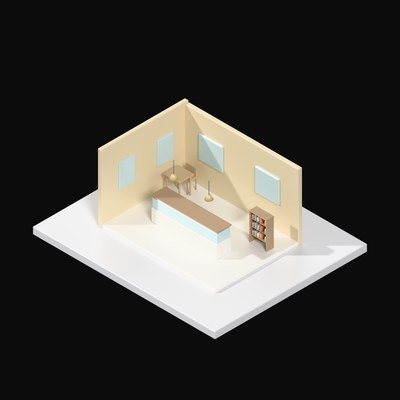 Bakery Counter Shop - 3D icon from Interior Scenes