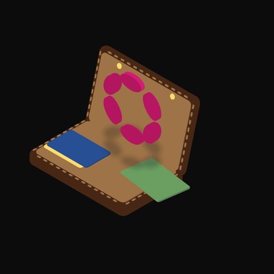 Polkadot Floating Over a Wallet - illustration from Crypto & Currency Wallet Float