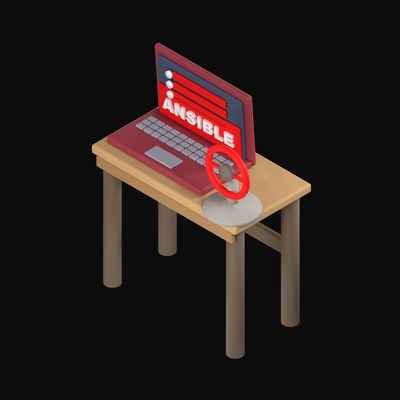 Ansible Inventory on a Standing Desk - 3D icon from Isometric Developer Stack Desks 3D Icons
