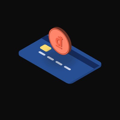 Vietnamese Dong Floating Over a Credit Card - animated icon from Crypto & Currency Credit Card Float