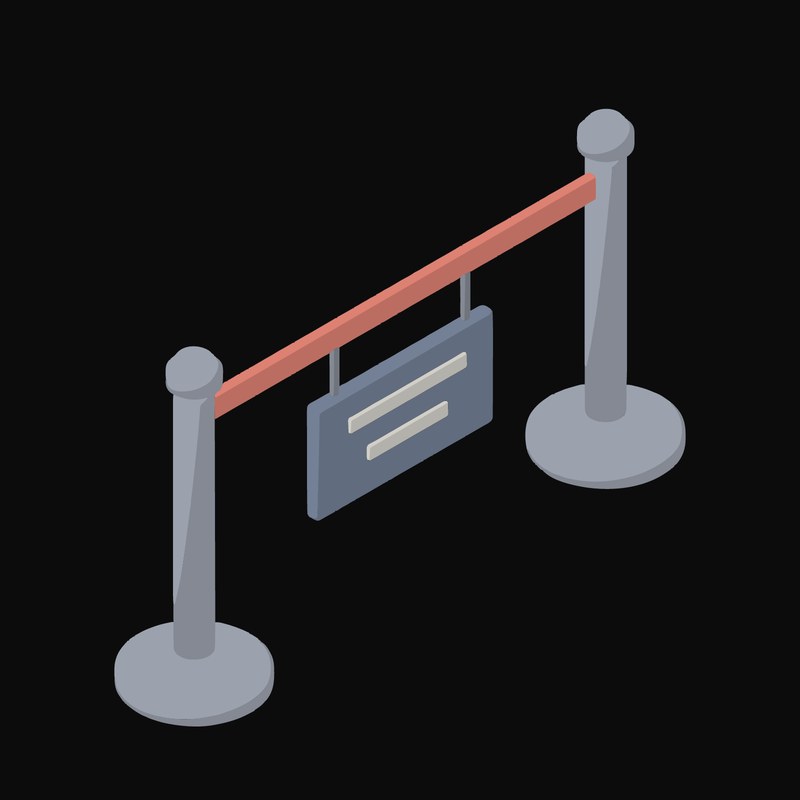 Queue Barrier Posts with Sign Animated Icon - animated icon from Payment and Commerce Hardware Animated Icons