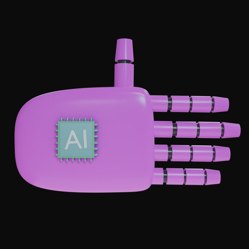 Magenta Open Hand Robot Hand 3D Icon - 3D icon from Robot Hand Gestures 3D Icons