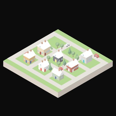 Parkside Homes - illustration from Isometric City Scene Illustrations