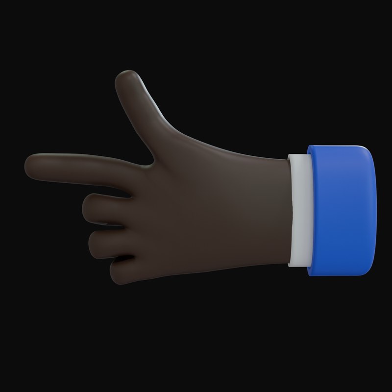 Black Pointing Left with Thumb Business Hand 3D Icon - 3D icon from Business Hand Gestures 3D Icons