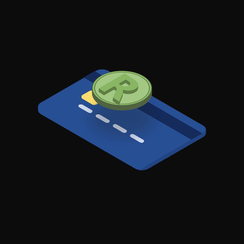 South African Rand Floating Over a Credit Card (Back) - animated icon from Crypto & Currency Credit Card Float