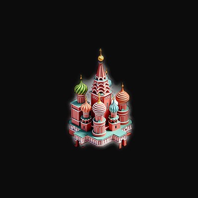 Clay Saint Basil's Cathedral - 3D icon from Historic Buildings 3D Clay Icons