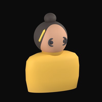 Designer in a Mustard Roll-Neck with a Pencil Behind the Ear - 3D icon from People and Profession Avatars 3D Icons