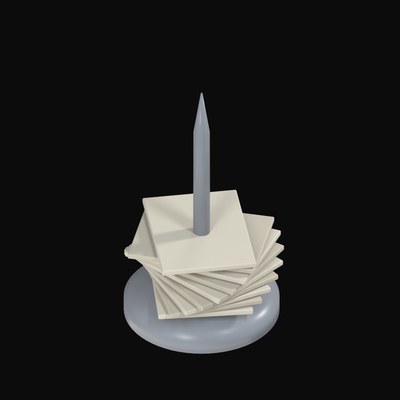 Receipt Spike with Paper Slips - 3D icon from Payment and Commerce Hardware 3D Icons