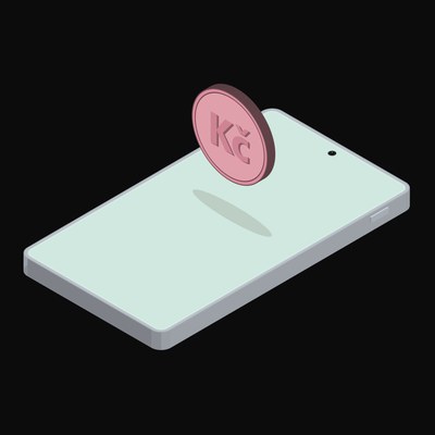 Phone Czech Koruna Floating - animated icon from Crypto and World Currency Phone Float