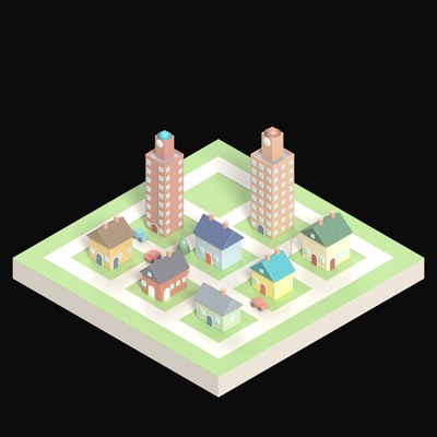 Cathedral Quarter - 3D icon from City Scenes