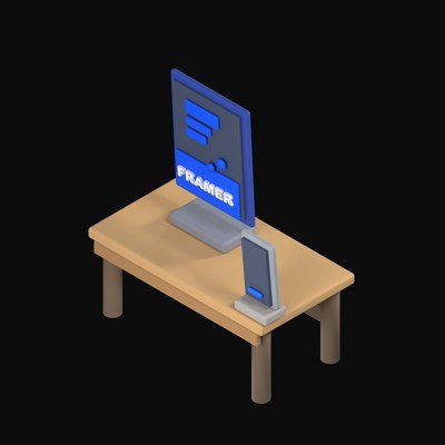 Framer Page Flow on a Tablet Dock - 3D icon from Isometric Developer Stack Desks 3D Icons