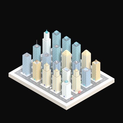 Skyscraper Megablock - 3D icon from City Scenes
