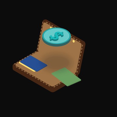 Hong Kong Dollar Floating Over a Wallet (Back) - illustration from Crypto & Currency Wallet Float