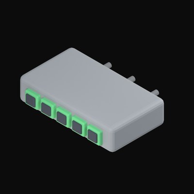 Green Port Network Switch 3D Icon - 3D icon from Server and Network Hardware 3D