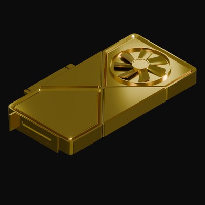 Gold Graphics Card 3D Icon - 3D icon from Graphics Card Colourways