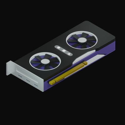 Dual-Fan Graphics Card 3D Icon - 3D icon from Graphics Cards