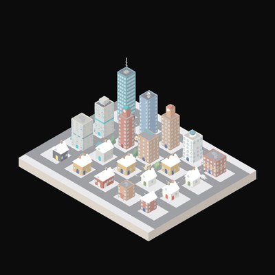 Grand Downtown Block - illustration from Isometric City Scene Illustrations
