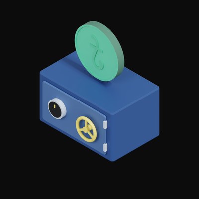 Bangladeshi Taka Floating Over a Safe - 3D icon from Crypto & Currency Safe Float