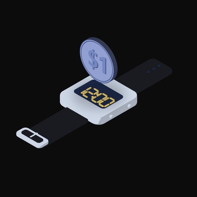 World Liberty USD Floating Over a Watch - illustration from Crypto & Currency Watch Float