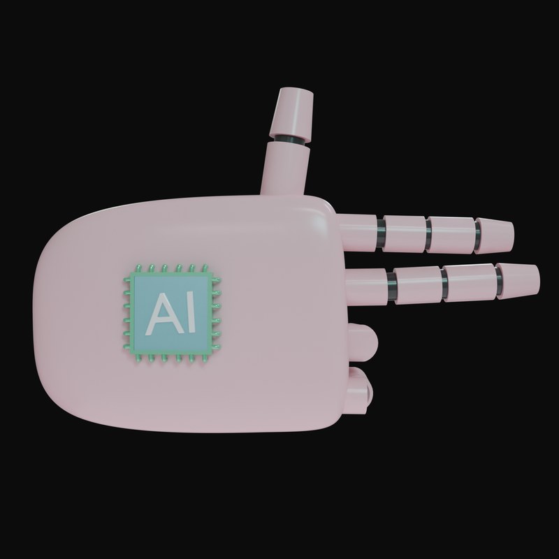 Pink Finger Gun Robot Hand 3D Icon - 3D icon from Robot Hand Gestures 3D Icons