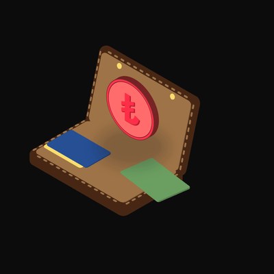 Turkish Lira Floating Over a Wallet - illustration from Crypto & Currency Wallet Float