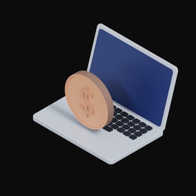 Chilean Peso Floating Over a Laptop - 3D icon from Crypto & Currency Laptop Float