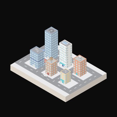 Compact Corner Block - illustration from Isometric City Scene Illustrations