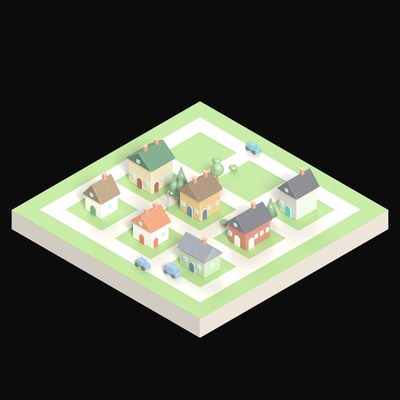Village Green - 3D icon from City Scenes