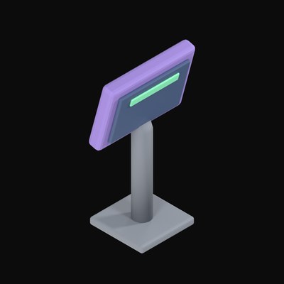 POS Till Screen on a Stand - 3D icon from Payment and Commerce Hardware 3D Icons