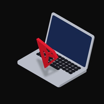 TRON Floating Over a Laptop - illustration from Crypto & Currency Laptop Float
