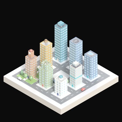 Central Park Plaza - 3D icon from City Scenes