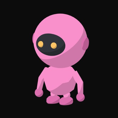 Pink Orb Head Robot Icon - illustration from Clay Robot Character Icons