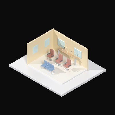 Barbershop Chair Line - 3D icon from Interior Scenes