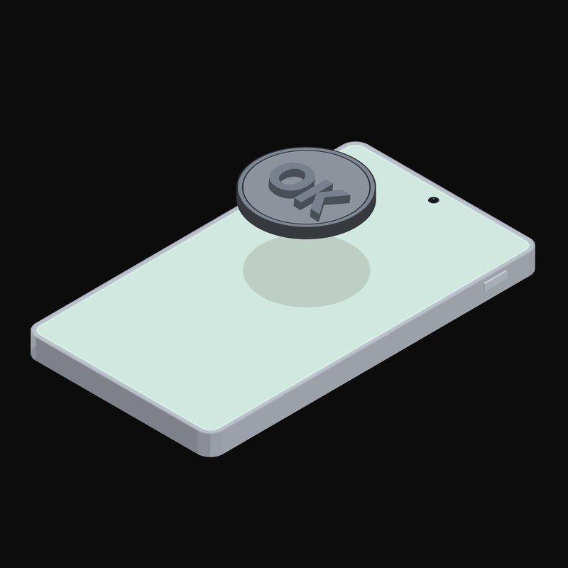 Phone OKB Floating Back - animated icon from Crypto and World Currency Phone Float