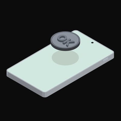 Phone OKB Floating Back - animated icon from Crypto and World Currency Phone Float