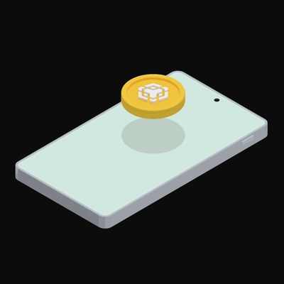 Phone BNB Floating Back - animated icon from Crypto and World Currency Phone Float