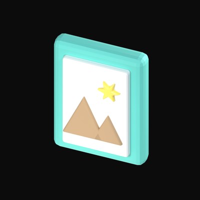 Teal AI Image Generation 3D Icon - 3D icon from AI Interface Symbols 3D
