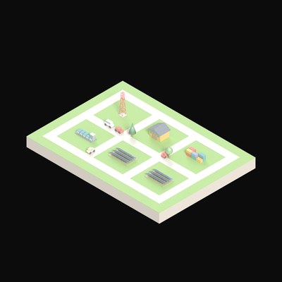 Solar Array Farm - 3D icon from Isometric AI Infrastructure Scenes